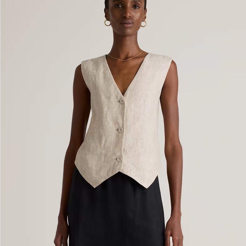 Quince Elegant Cream Vest